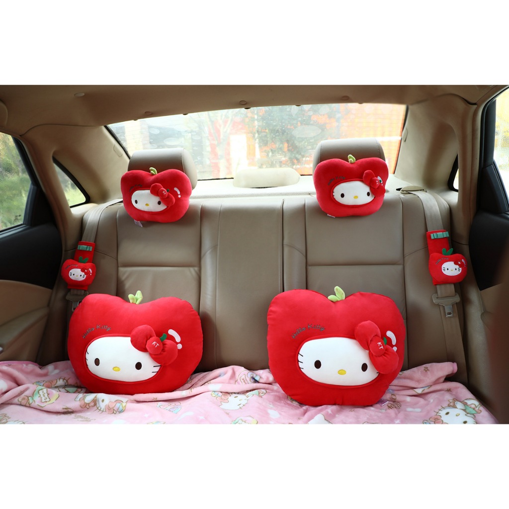 Hello Kitty Car Seat Cushion Headrest Neck Pillow Seatbelt Cover Shoulder Pad