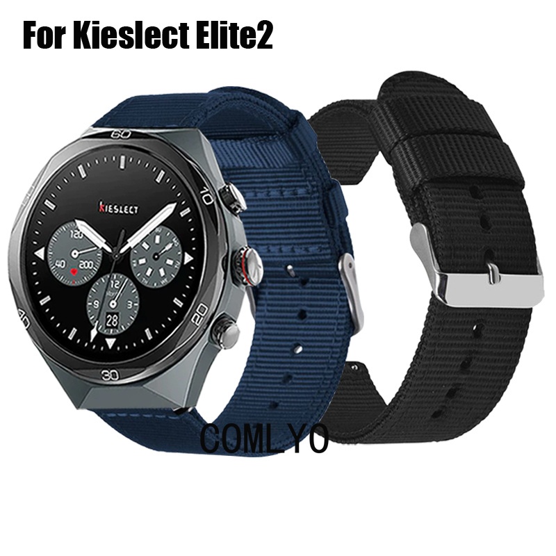 For Kieslect Elite2 สายนาฬิกาอัจฉริยะสายไนลอนผ้าใบวงผู้ชายกีฬากลางแจ้งสายรัดข้อมือแบบนุ่ม