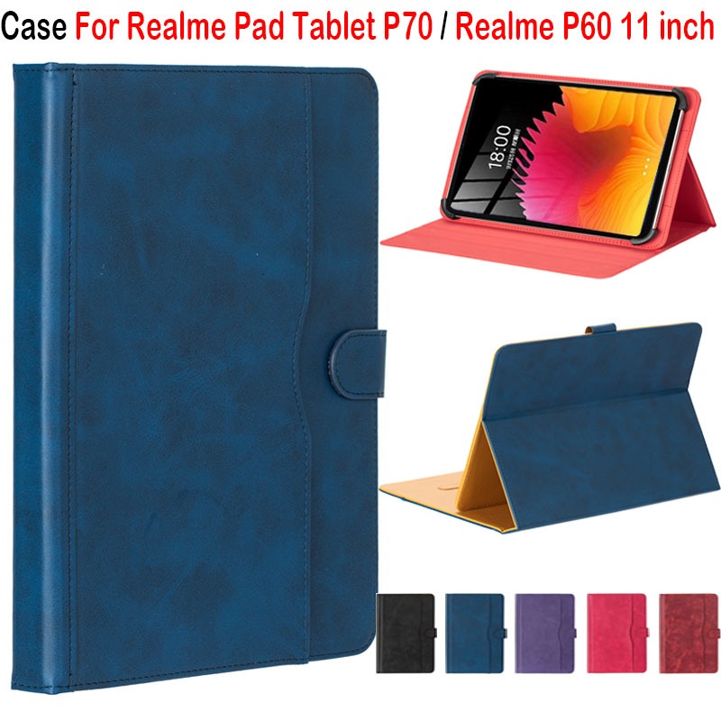 สําหรับRealme Padแท็บเล็ตP70 แท็บเล็ตAndroid มุมมองหลายมุมกรณีสากลสําหรับRealme P60 11 นิ้วหนังกันกร