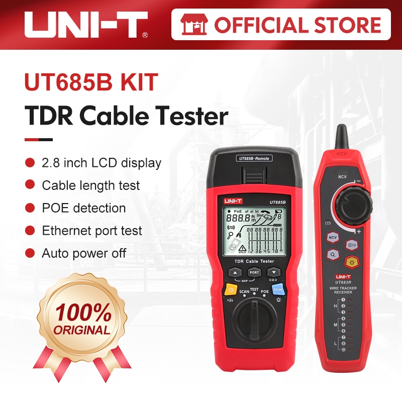 UNI-T UT685B KIT TDR เครื่องทดสอบสายเคเบิล 500m Cable Length Test POE Detection ค้นหาสายเคเบิล