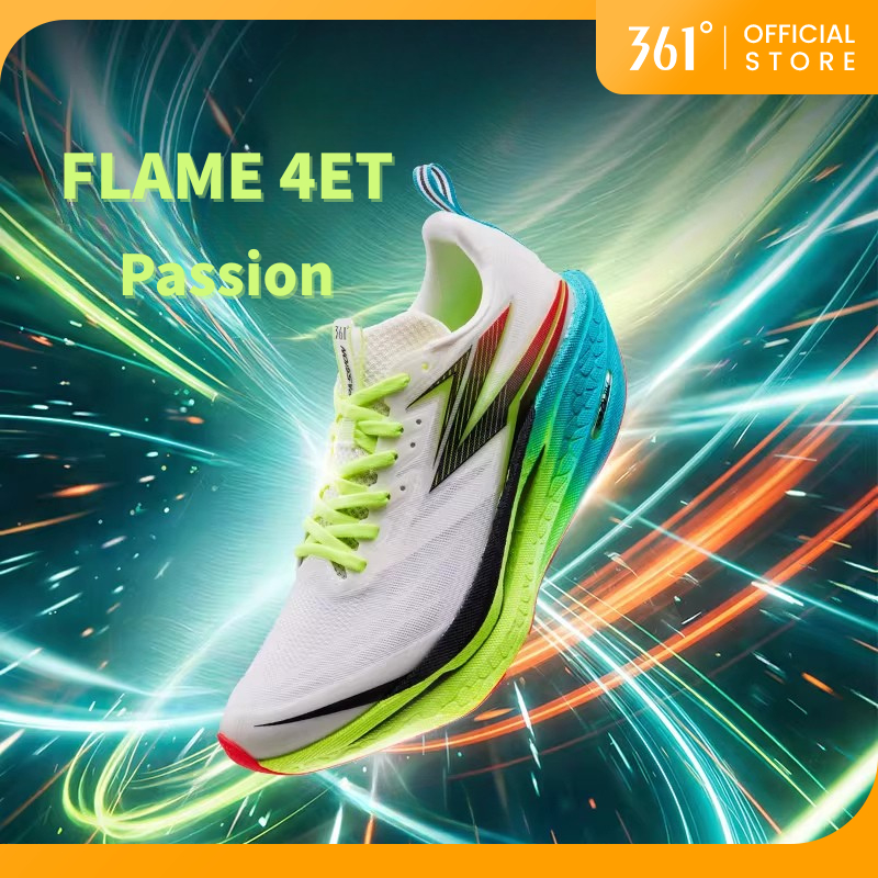 361 Degrees Flame 4 ET ผู้ชายผู้หญิงรองเท้าวิ่ง Breathable Anti-slip ทนทาน 672612223