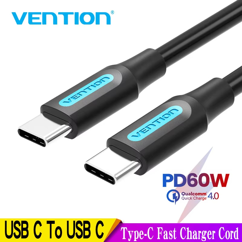 Vention สาย USB C ถึง USB Type C PD 60W QC4.0 Fast Charger ข้อมูลสาย USB-C สําหรับ Macbook Samsung S