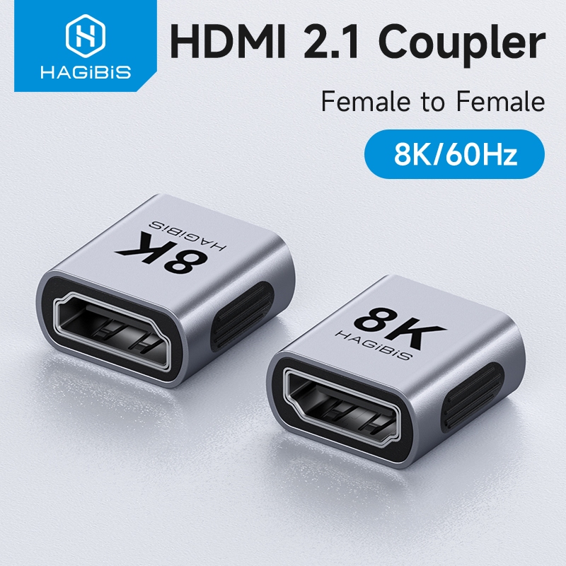 Hagibis HDMI Coupler 8K HDMI 2.1 หญิงกับหญิงเชื่อมต่อสายต่ออะแดปเตอร์สําหรับ HDTV Monitor แล็ปท็อปโปรเจคเตอร์ Roku TV