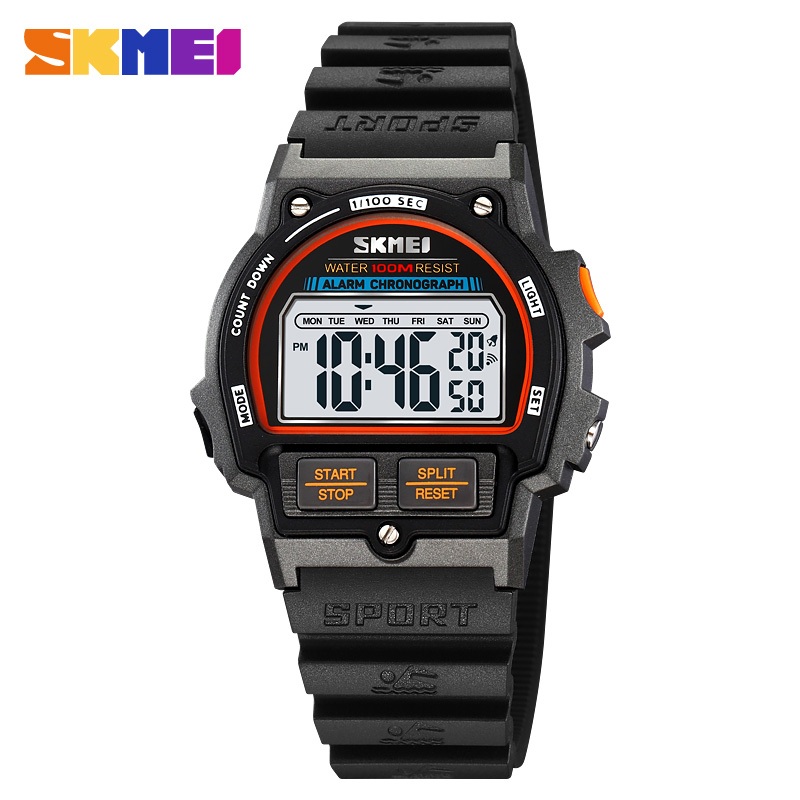 SKMEI 2263 นาฬิกาสปอร์ตดิจิตอลสไตล์เรโทรสําหรับผู้ชายมัลติฟังก์ชั่นนาฬิกาปลุกนักเรียนนาฬิกาข้อมือของขวัญ