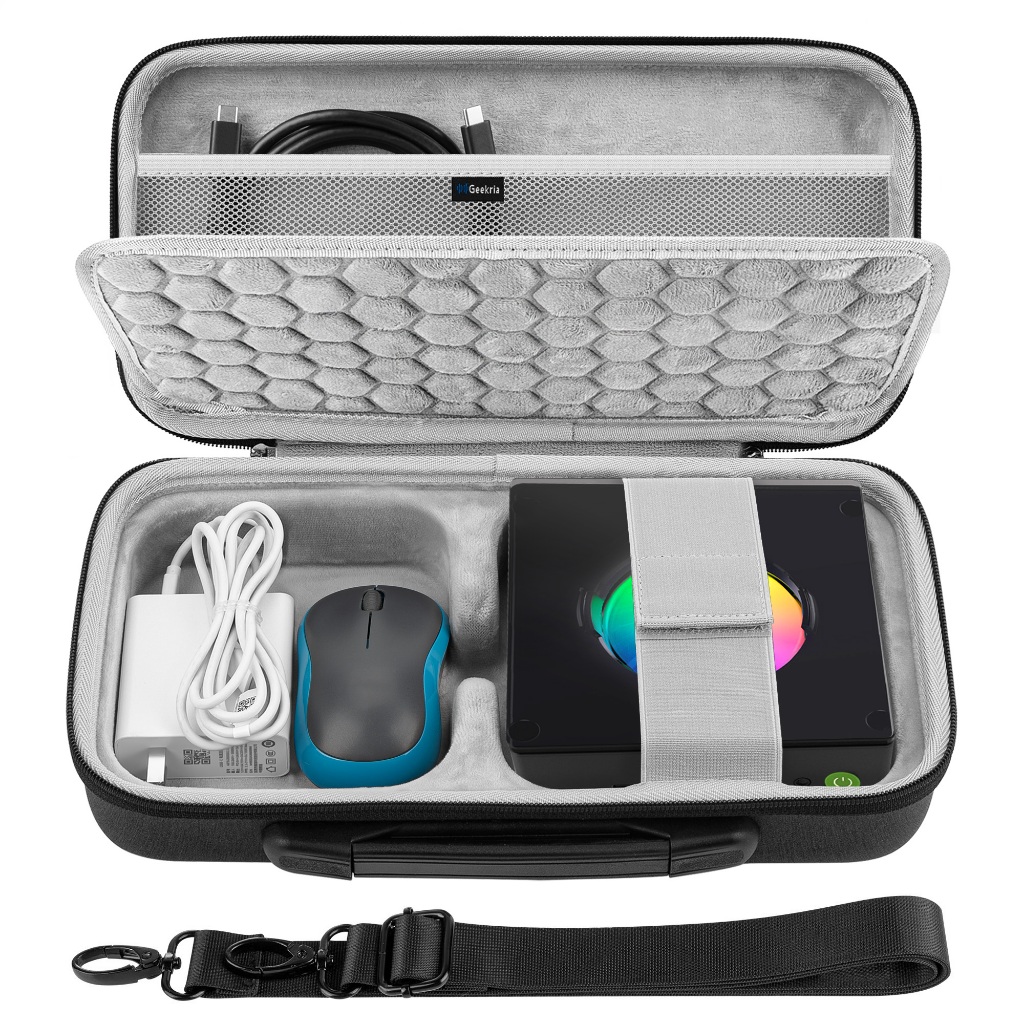 Geekria Mini PC Hard Carrying Case เข้ากันได้กับ GMKtec K11/K8 Plus/M7/M6 Ultra, Beelink Ser5 MAX/SE
