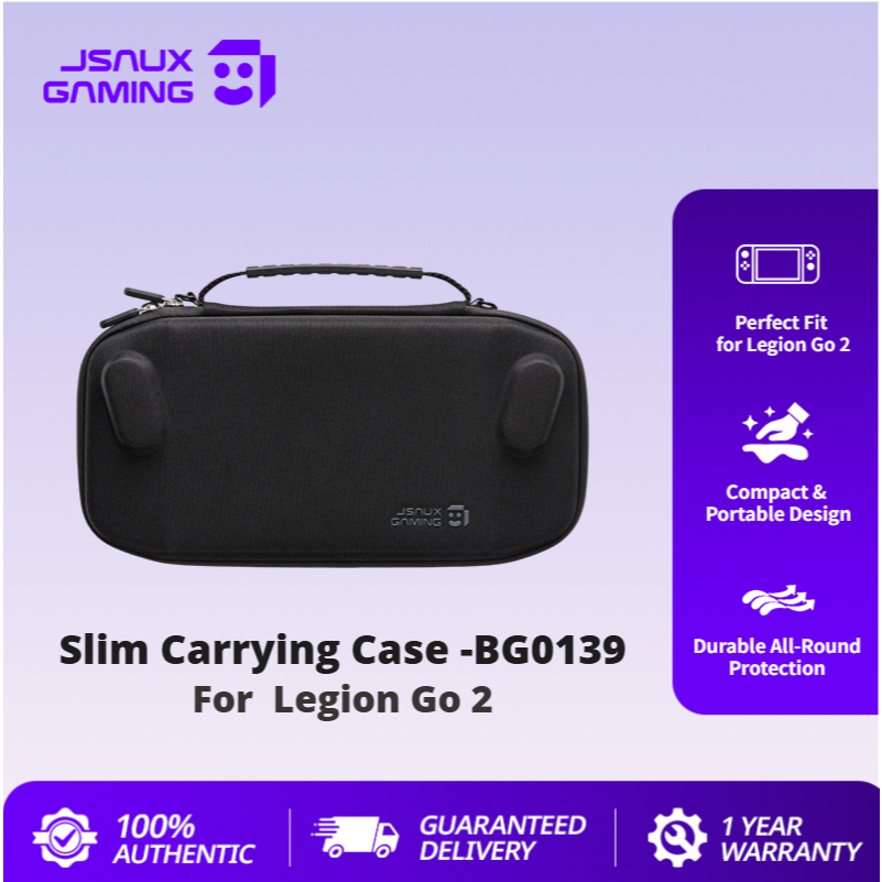 JSAUX Slim Carrying Case สําหรับ Legion Go 2 กระเป๋าเก็บของแบบพกพาสําหรับ Legion Go 2 กระเป๋าเก็บคอนโซลกันกระแทกสําหรับอุปกรณ์เสริมสําหรับเล่นเกม Double ป้องกันการตกกระแทกและรอยขีดข่วน