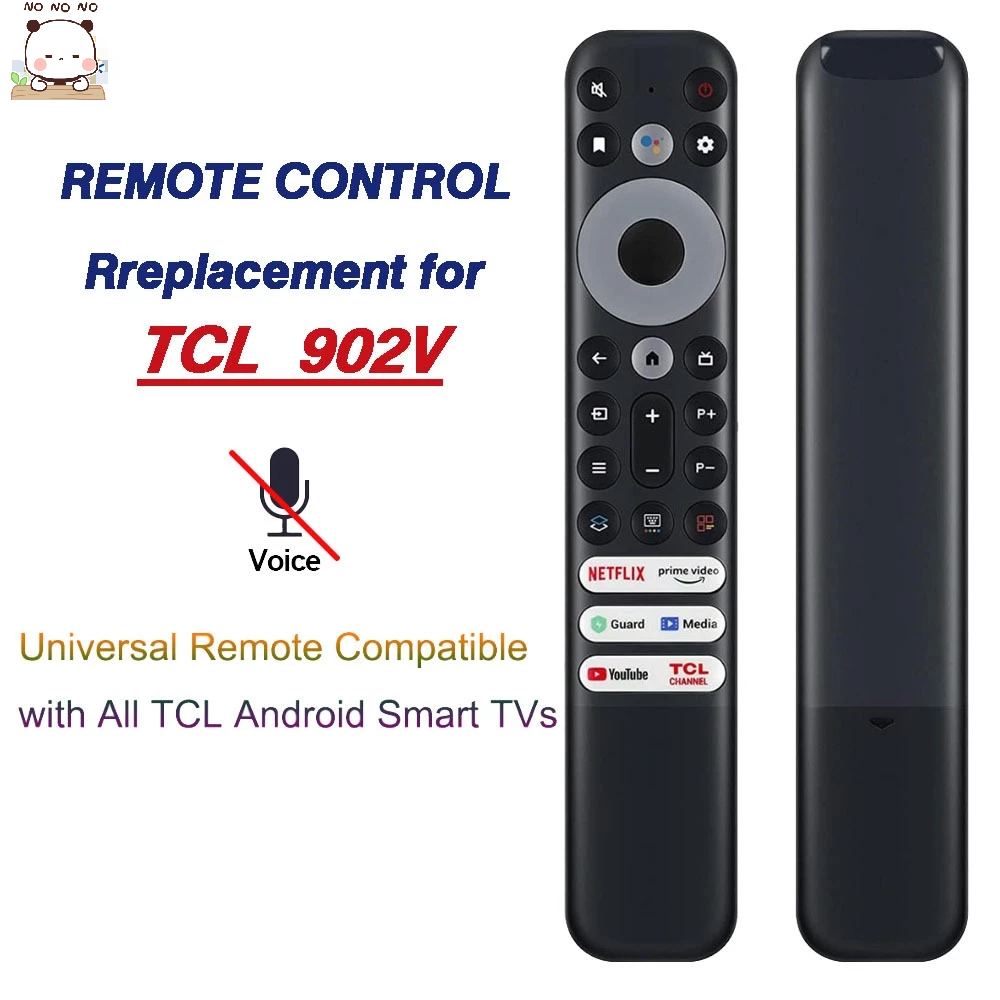 Universal สําหรับ TCL 8K QLED สมาร์ททีวีรีโมทคอนโทรล RC902V FMR4 เปลี่ยน 50P725G โดยไม่มีเสียง