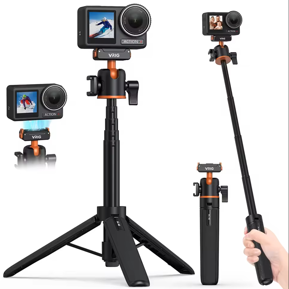 เดสก์ท็อป Extension Pole Selfie Stick ขาตั้งกล้องมือถือแบบพกพาสําหรับ DJI Osmo Nano/Action 6/360/Act