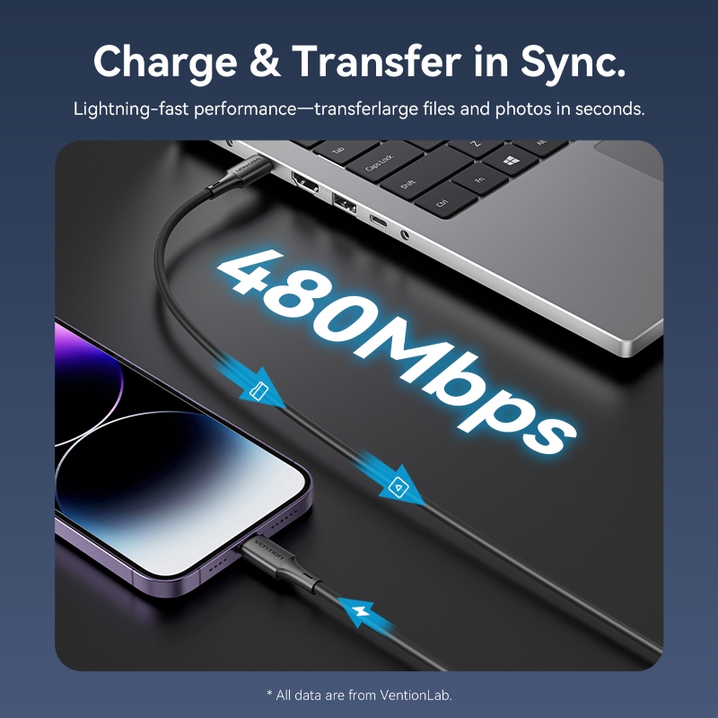 Vention สายชาร์จ Lightning Fast Charge 27W พลังงานสูง 3A รูปที่ 4