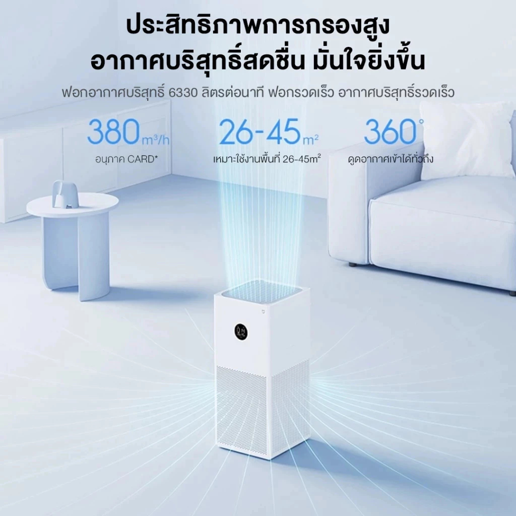 Xiaomi Air Purifier 4 Lite เครื่องฟอกอากาศ กำจัดฟอร์มาลดีไฮด์/PM2.5 รองรับ จอสัมผัส LED - รูปที่ 4