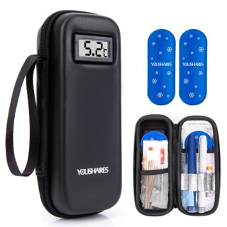 กระเป๋าเดินทางเก็บความเย็นอินซูลินพร้อมจอแสดงผลอุณหภูมิ-แช่เ…