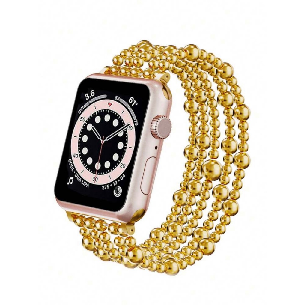 หรูหรา Aureate สร้อยข้อมือสําหรับ Apple Watch correa Link band ผู้หญิง Series 11/10/9/8/7/6/5/4/3/2/1 SE ขนาด 38 40 41 42 44 45 46 49 มม.