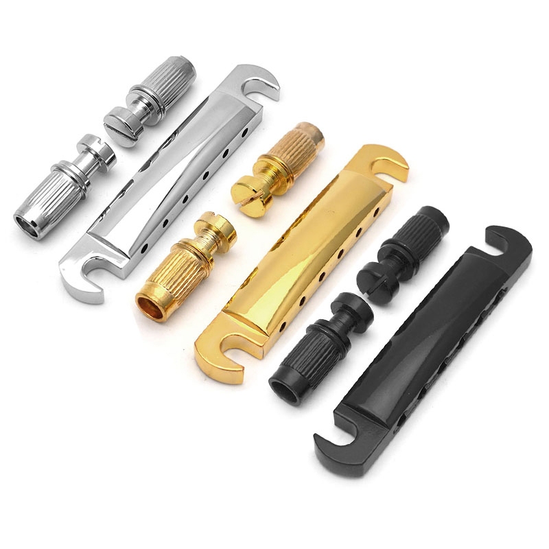 Tune-O-Matic กีตาร์ไฟฟ้า Tailpiece และ Studs สําหรับ GB LP สไตล์กีตาร์อะไหล่สีดํา/ทอง/โครเมี่ยม