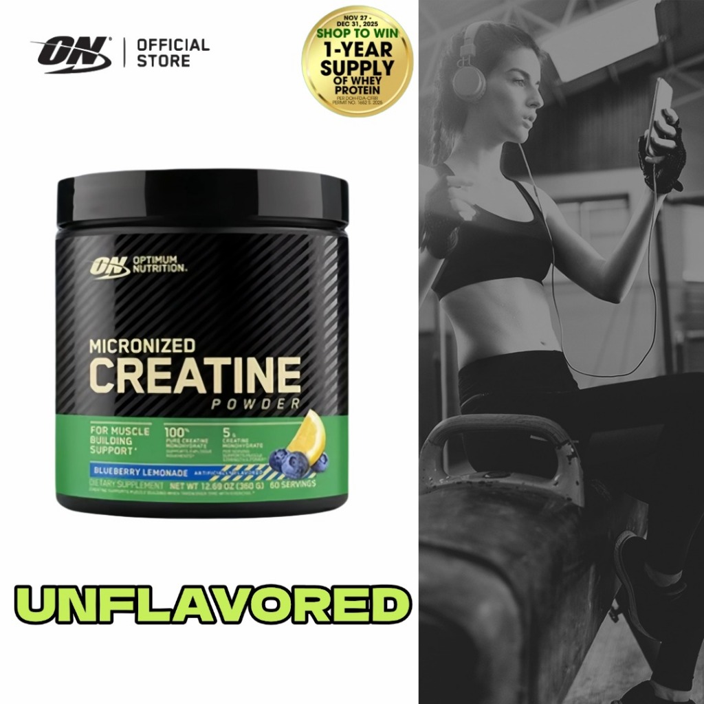 Optimum Nutrition Micronized Creatine Powder สําหรับกล้ามเนื้อ 60SRV