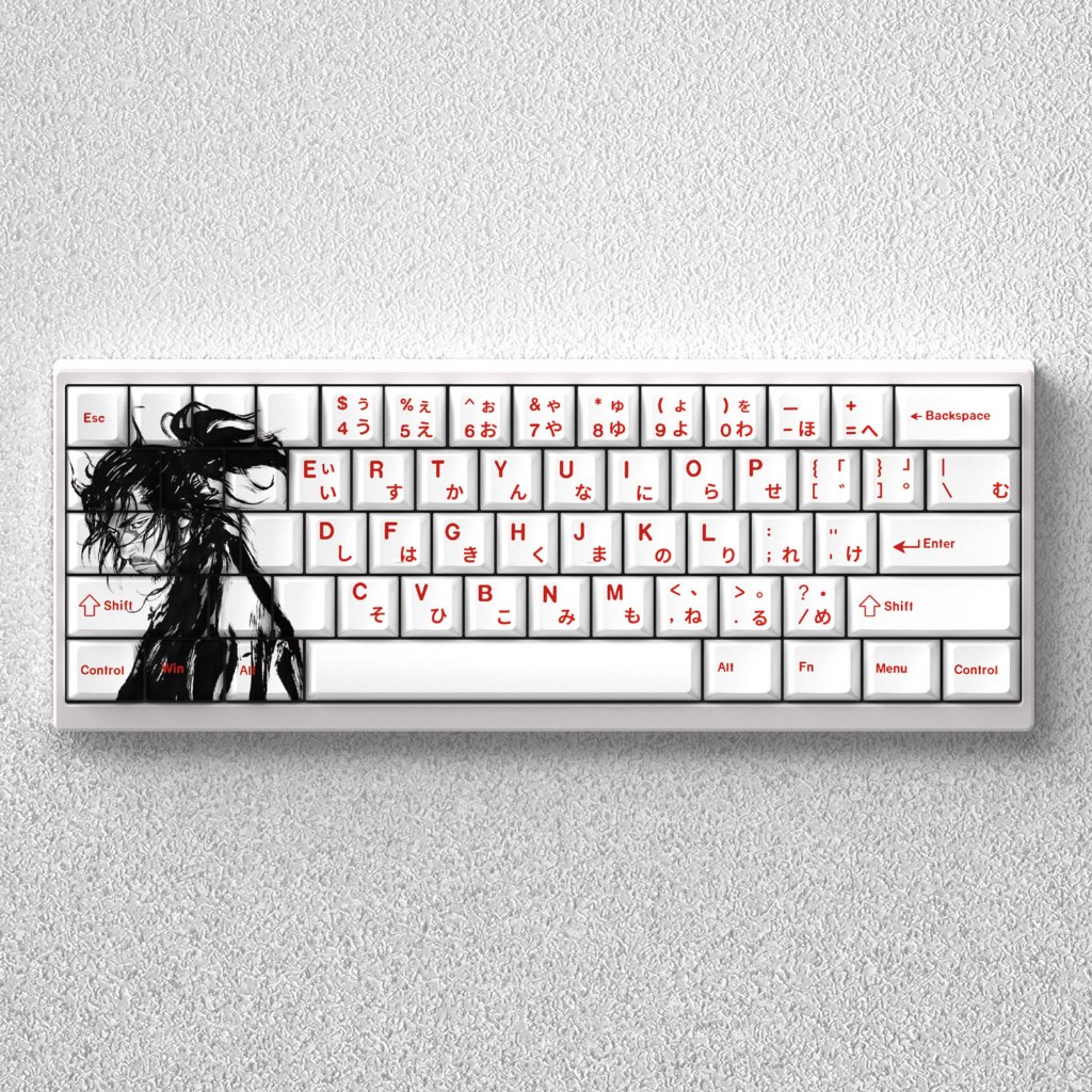 Vanso Vagabond Keycaps - วัสดุ PBT โปรไฟล์เชอร์รี่, การพิมพ์ย้อมห้าด้าน, อะนิเมะ/มังงะ-ธีมข้อความเหมือนกับ, เข้ากันได้กับคีย์บอร์ดเครื่องกลเค้าโครง 60%/65%/68%