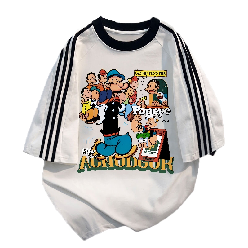 【จัดส่งตลอด 24 ชั่วโมง】🔥BCKRลายสามแถบ สไตล์ล้ำสมัย เฉพาะกลุ่ม เสื้อผญ เสื้👦🏻oversizeคอกลม เสื้อYG145 - รูปที่ 7