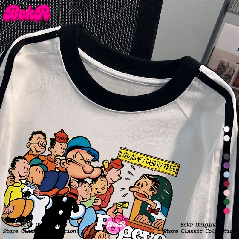 【จัดส่งตลอด 24 ชั่วโมง】🔥BCKRลายสามแถบ สไตล์ล้ำสมัย เฉพาะกลุ่ม เสื้อผญ เสื้👦🏻oversizeคอกลม เสื้อYG145 - รูปที่ 2