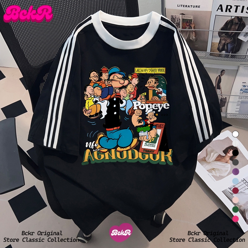 【จัดส่งตลอด 24 ชั่วโมง】🔥BCKRลายสามแถบ สไตล์ล้ำสมัย เฉพาะกลุ่ม เสื้อผญ เสื้👦🏻oversizeคอกลม เสื้อYG145 - รูปที่ 5