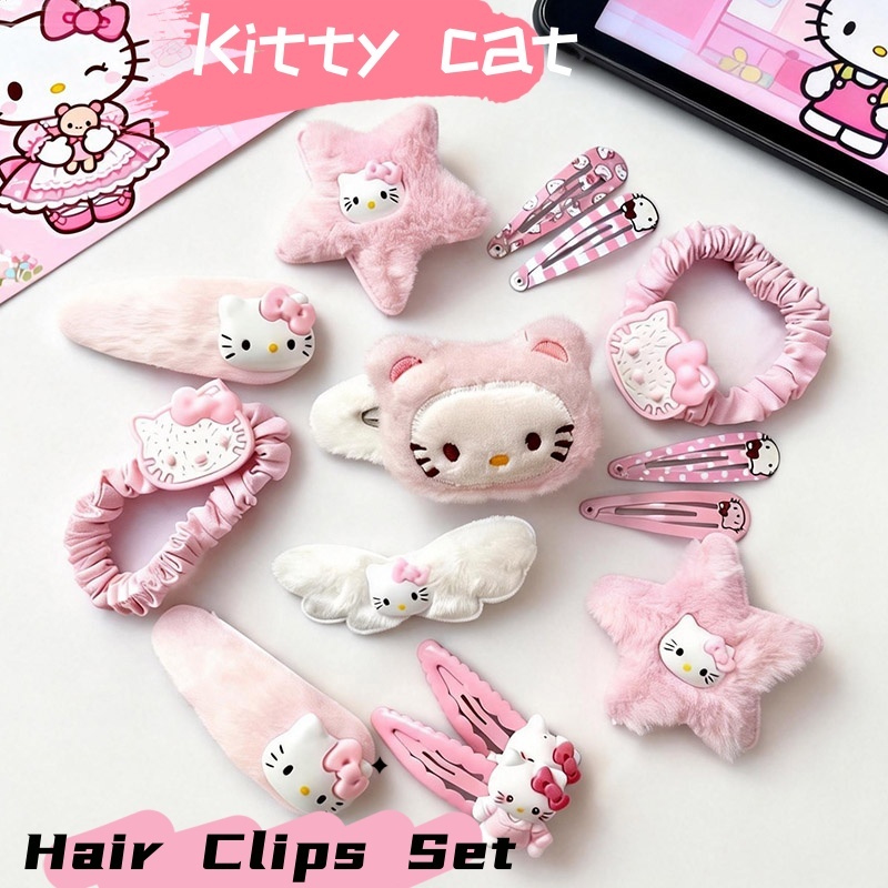 กิ๊บติดผมแมวคิตตี้ชุดน่ารักเชือกผมนุ่มสาว หมวก เครื่องประดับผมของขวัญ