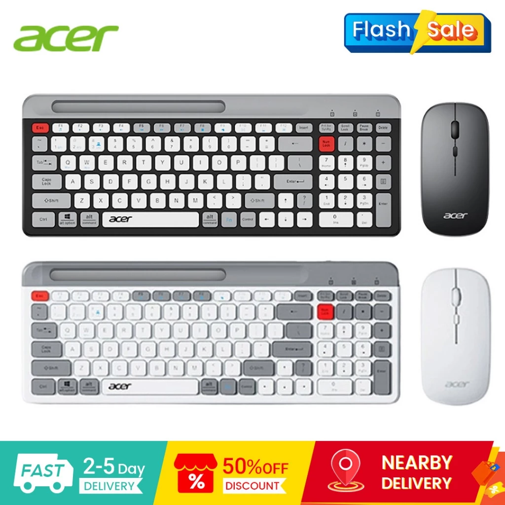 Acer คีย์บอร์ดไร้สาย OKR215 บลูทูธ 2.4G