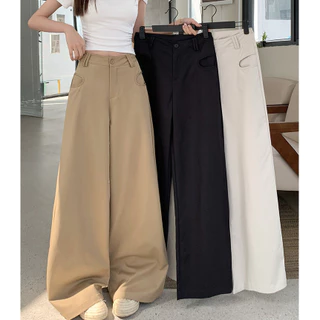 Laterme S-6XL กางเกง หลวม ขากว้าง ผู้หญิง กางเกงขายาว