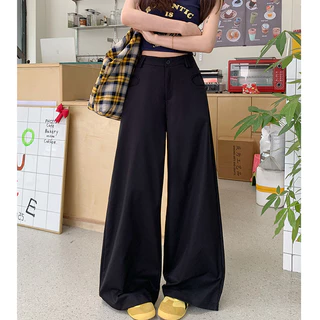 Laterme S-6XL กางเกง หลวม ขากว้าง ผู้หญิง กางเกงขายาว