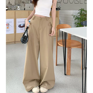 Laterme S-6XL กางเกง หลวม ขากว้าง ผู้หญิง กางเกงขายาว