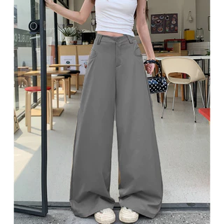 Laterme S-6XL กางเกง หลวม ขากว้าง ผู้หญิง กางเกงขายาว