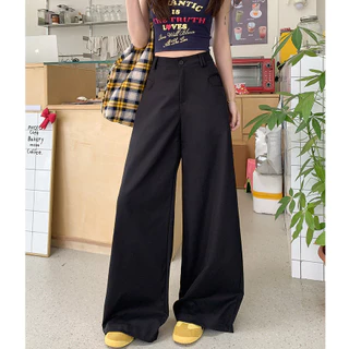 Laterme S-6XL กางเกง หลวม ขากว้าง ผู้หญิง กางเกงขายาว