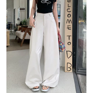 Laterme S-6XL กางเกง หลวม ขากว้าง ผู้หญิง กางเกงขายาว