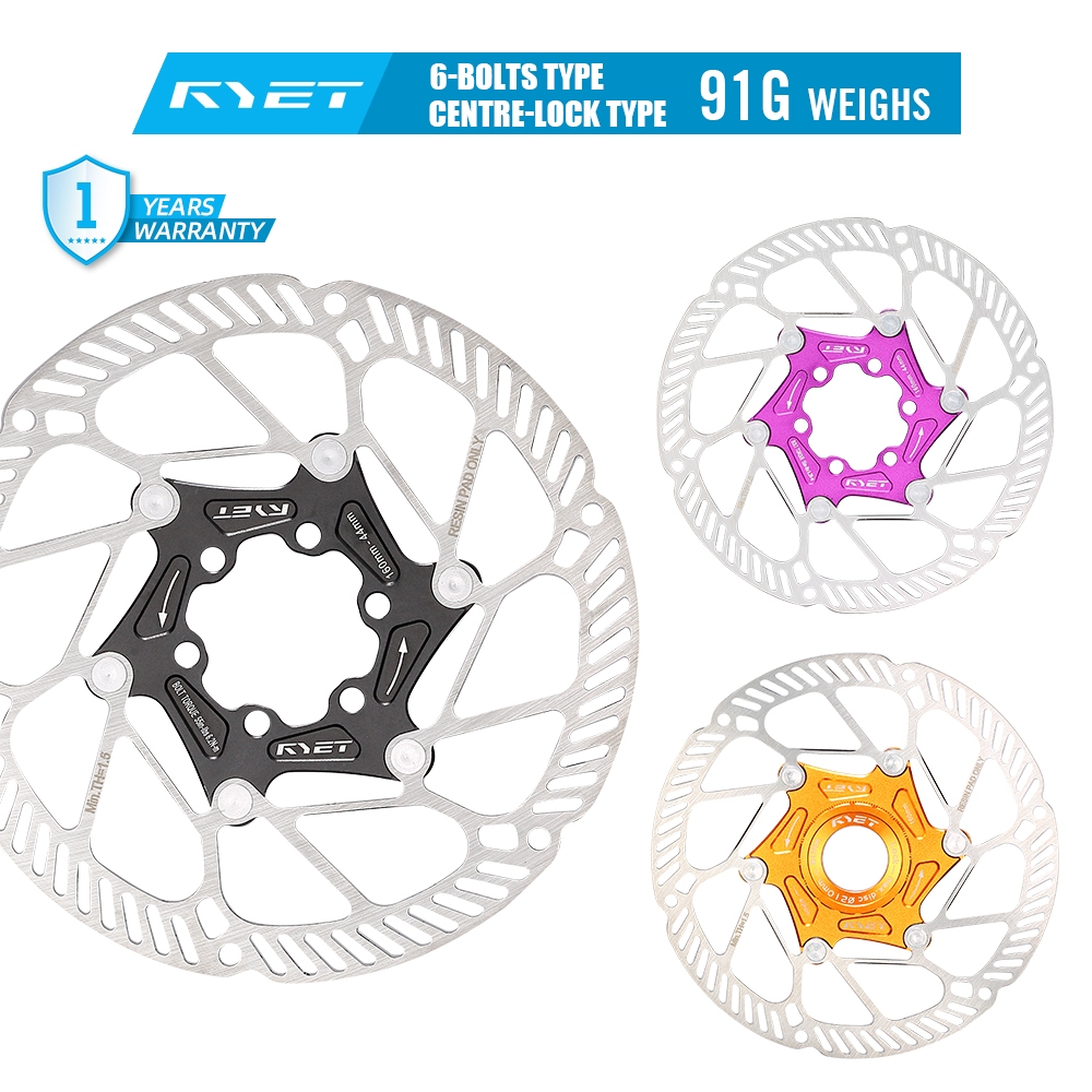RYET Ultralight Floating Disc Rotor 140/160 มม.สําหรับ MTB Road Bike, 6-Bolt & Center ล็อคสแตนเลสเบร