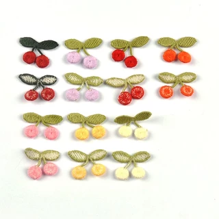 30pcs 2.9x2.1 ซม.Multicolor Cherry แพทช์ Embroideried Appliques เย็บอุปกรณ์เสริมเสื้อผ้า Hairpin DIY อุปกรณ์เสริมตกแต่ง CP4328