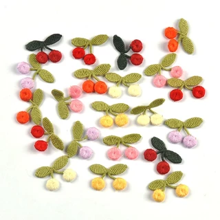 30pcs 2.9x2.1 ซม.Multicolor Cherry แพทช์ Embroideried Appliques เย็บอุปกรณ์เสริมเสื้อผ้า Hairpin DIY อุปกรณ์เสริมตกแต่ง CP4328
