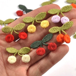 30pcs 2.9x2.1 ซม.Multicolor Cherry แพทช์ Embroideried Appliques เย็บอุปกรณ์เสริมเสื้อผ้า Hairpin DIY อุปกรณ์เสริมตกแต่ง CP4328