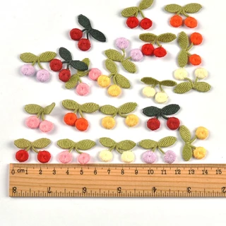 30pcs 2.9x2.1 ซม.Multicolor Cherry แพทช์ Embroideried Appliques เย็บอุปกรณ์เสริมเสื้อผ้า Hairpin DIY อุปกรณ์เสริมตกแต่ง CP4328