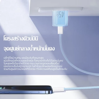 ชุดชาร์จ PD 45W GaN สายชาร์จ Type C to type c หัวชาร์จเร็ว PPS 20W Fast Charger USB Li cable สำหรับ i6-17 Android