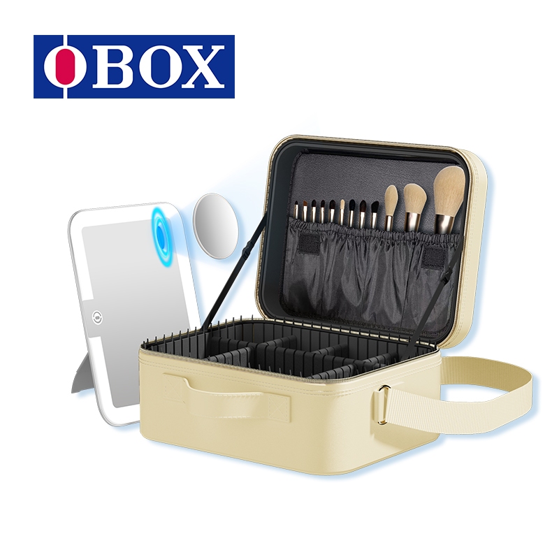 OBOX Professional LED Lighted Makeup Case แบบพกพาปรับแสงเครื่องสําอางค์สําหรับช่างแต่งหน้า, Travel &