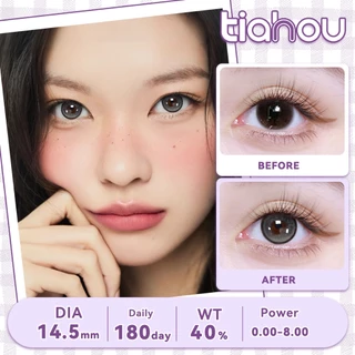 น้ํายาคอนแทคเลนส์ เทียนโจว คอนแทคเลนส์สีดําแสงจันทร์ ดูธรรมชาติ เส้นผ่านศูนย์กลาง 14.2 มม. เปลี่ยนได้ภายใน 6 เดือน แพ็ค 2 คอนแทคเลนส์สี