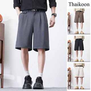 กางเกงขาสั้นผ้าไอซ์ซิลค์ สไตล์เกาหลี สำหรับผู้ชาย ทรงปล่อย ส…