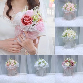 1ชิ้นหรูหราประดิษฐ์กุหลาบแต่งงานเจ้าสาวช่อสําหรับเพื่อนเจ้าส…