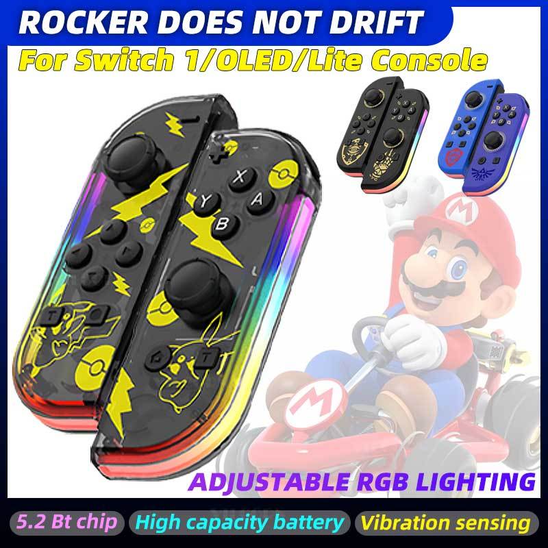 ไร้สาย 2 เกมแพดสําหรับ Nintendo SWITCH คอนโทรลเลอร์ Joycon สําหรับสวิตช์ Oled Lite จอยสติ๊ก RGB Wake-up 6 แกนเซ็นเซอร์มอเตอร์