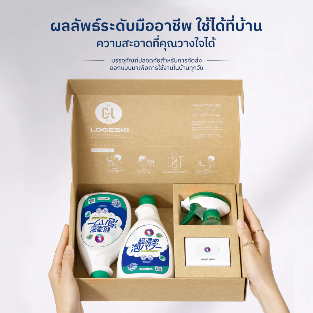 LOGESKI น้ำยาล้างห้องน้ำ โฟมทำความสะอาด ไม่ต้องขัด สลายคราบตะกรัน เชื้อรา คราบเหลือง ดับกลิ่น thumbnail 10