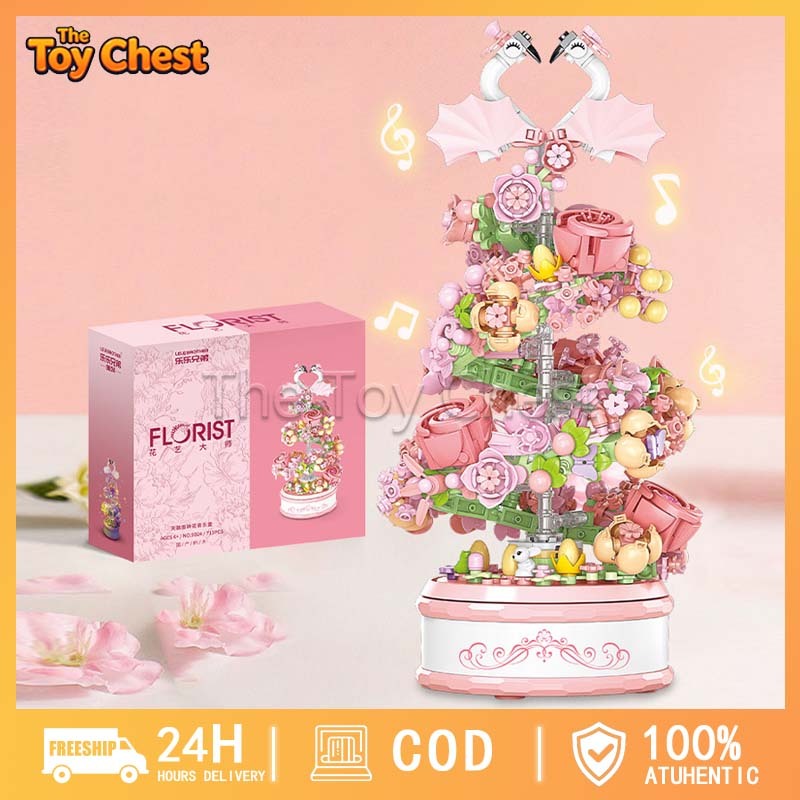 ชุด DIY 713 ชิ้น กล่องดนตรีดอกไม้หมุนรูปหงส์ LED ของเล่นเสริมทักษะเด็ก 7-14 ปี