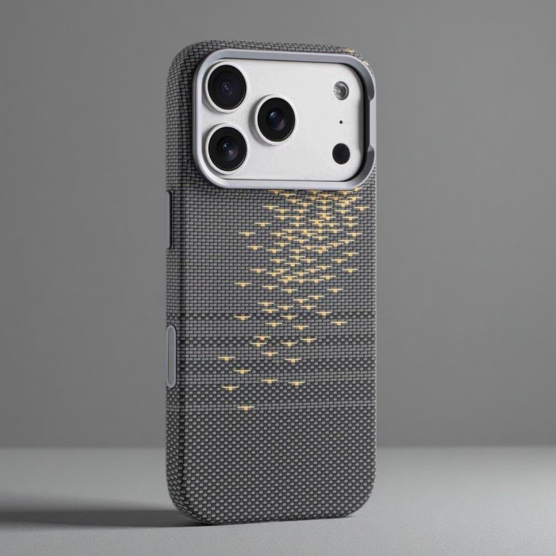 ปุ่ม AI คาร์บอนไฟเบอร์หนังแม่เหล็กสําหรับ iPhone 16 17 Pro Max Air ไร้สายชาร์จหรูหรา Noctilucent โลหะปุ่มอิสระกล้องป้องกัน Anti-fall Hard Cover