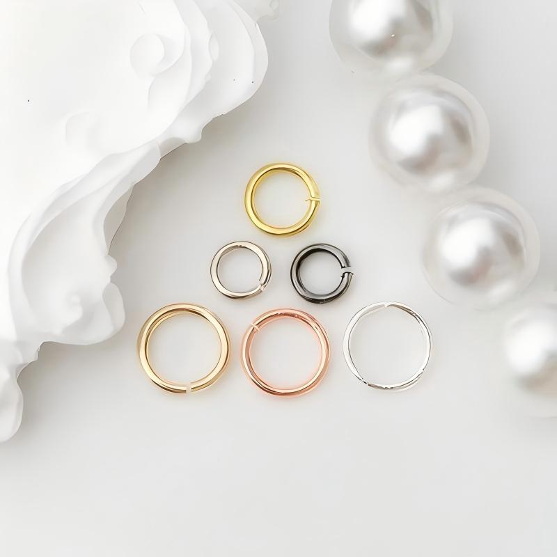 ADJ2039 14K Gold สี Retention เปิดแหวน diy เครื่องประดับอุปกรณ์เสริมหัวเข็มขัด Handmade วัสดุสร้อยคอ