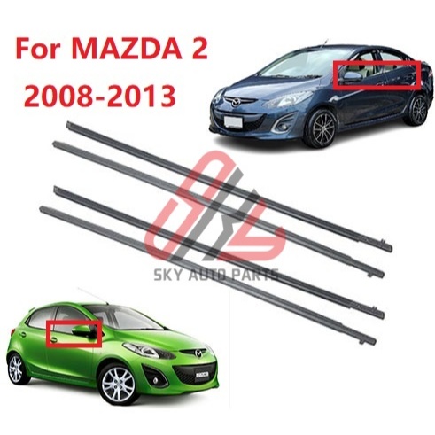 สําหรับ MAZDA 2 Demio 2008 2009 2010 2011 2012 2013 ซีดาน hatchback ด้านนอก Weatherstrip หน้าต่างประตูเข็มขัดซีลกระจก Moulding ซับยาง