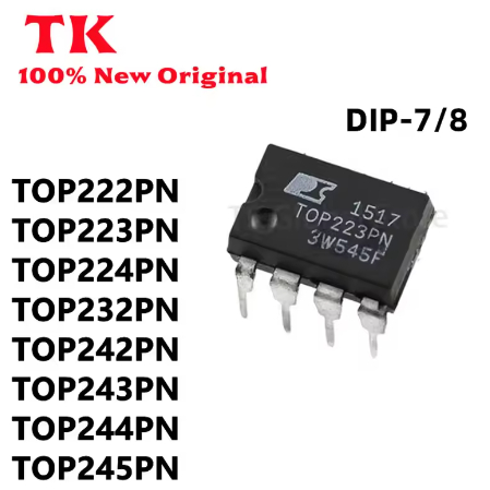5PCS TOP222PN TOP223PN TOP224PN TOP232PN TOP242PN TOP243PN TOP244PN TOP245PN DIP-7 DIP-8 ในสต็อกคุณภ