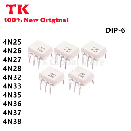 10PCS ใหม่ 4N25 4N26 4N27 4N28 4N32 4N33 4N35 4N36 4N37 4N38 DIP6 Optocoupler ชิปสต็อก 100% Quatily
