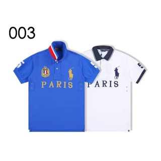 เสื้อโปโล เสื้อยืดแขนสั้นผู้ชาย ร.ล ฤดูร้อนธุรกิจสบายๆผ้าฝ้ายแท้เมืองปักปกเสื้อโปโลด้านบน