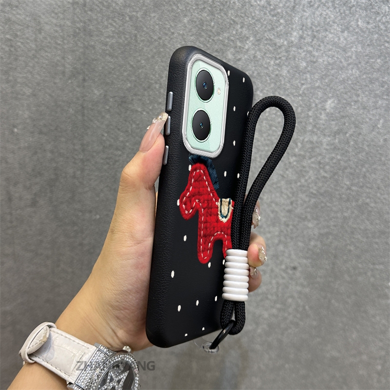 สําหรับ vivo Y36 4G Y36 5G Y27 5G Y03 Y27 4G ขั้นสูงหนังเคสโทรศัพท์สุนทรียศาสตร์การ์ตูน Little Red H